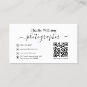 Witte  Camera Kunst, Fotograaf Visitekaartje (Achterkant)