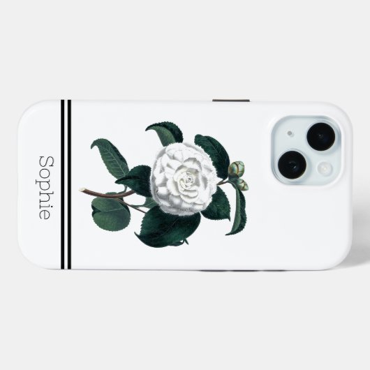Witte Camillia Waterverf op maat Case-Mate iPhone Case (Achterkant (horizontaal))