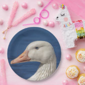 Witte Canadese gans Papieren Bordje (Feest)
