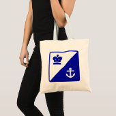 Witte Canvas tas voor kroon en anker blauw (Voorkant (product))