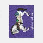 witte carrouselpaarden fleece deken (Voorkant)