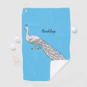 Witte cartoon golfhanddoek (Insitu)