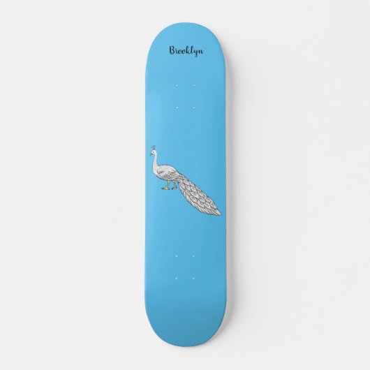 Witte cartoon skateboard (Voorkant)