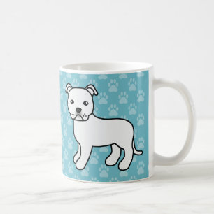 Witte Cartoon Staffordshire Bull Terrier Koffiemok