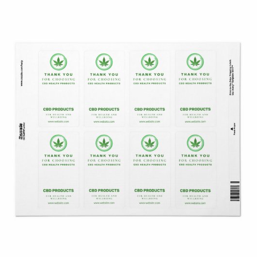 Witte CBD Box Packaging Labels (Full Sheet)
