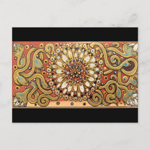Witte cedar Box Boho Land Flower Briefkaart