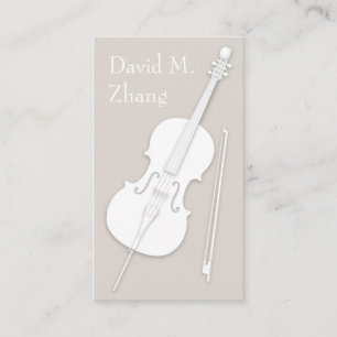 Witte Cello & Bow eenvoudig Elegant String Player Visitekaartje