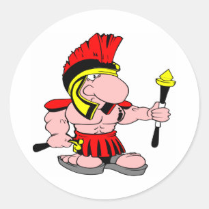 Witte Centuriaanse Sparton Roman Ronde Sticker
