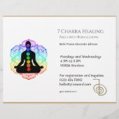 Witte Chakra Energy Healer Reiki Horizontaal Flyer (Voorkant)