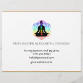 Witte Chakra Energy Healer Reiki Horizontaal Flyer (Achterkant)