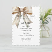 Witte Champagne Moss Bow 16e verjaardag Kaart (Staand voorkant)