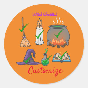 Witte checklist Thunder_Cove Ronde Sticker