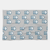 Witte chef-petten op grijs theedoek (Horizontaal)