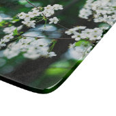 Witte Cherry Blossom Green Leaves Snijplank (Hoek)