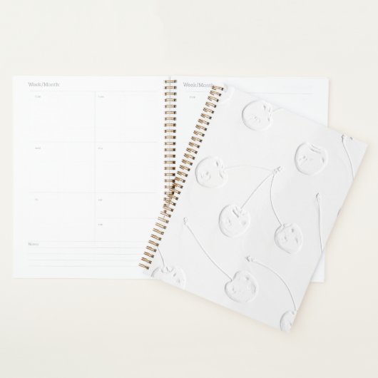 Witte Cherrys op witte achtergrond - gewoon wit Planner (Display)