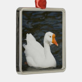 Witte Chinese gans Metalen Ornament (Rechts)