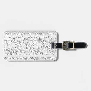 Witte  Chinoiserie Floral Bon Voyage Bagagelabel