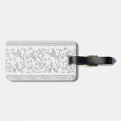 Witte  Chinoiserie Floral Bon Voyage Bagagelabel (Achterkant horizontaal)