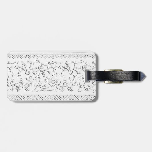 Witte Chinoiserie Floral Bon Voyage Bagagelabel (Achterkant horizontaal)