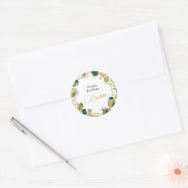 Witte chique namaak goud ronde sticker