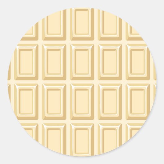 Witte chocolaatstaaf ronde sticker (Voorkant)