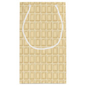 Witte chocolaatstaaftextuur klein cadeauzakje (Achterkant)