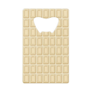 Witte chocolaatstaaftextuur kredietkaart flessenopener