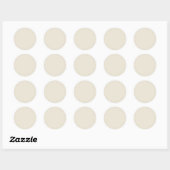 Witte Chocolade Effen Kleur Ronde Sticker (Vel)