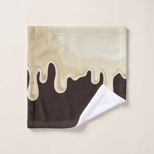 Witte chocolade op donkere chocolade bruin bad handdoek (Wasdoekje)