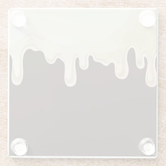 Witte chocolade op donkere chocolade bruin glazen onderzetter (Achterkant)