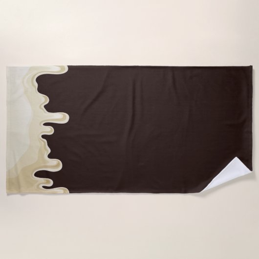 Witte Chocolade op Donkere Chocolade Bruin Strandlaken (Voorkant)