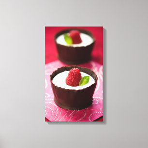 Witte chocolademousse dessert canvas afdruk
