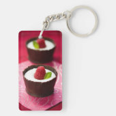 Witte chocolademousse dessert sleutelhanger (achterkant)