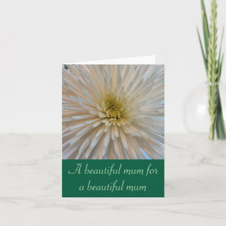 Witte chrysant Wenskaart voor mama Kaart