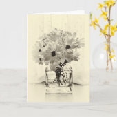 Witte Chrysanten Kaart (Gele Bloem)