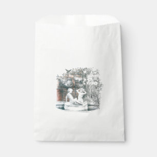 Witte cijfers van de meisjes van de fontein bedankzakje