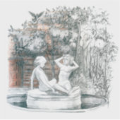 Witte cijfers van de meisjes van de fontein sticker (Voorkant)