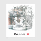 Witte cijfers van de meisjes van de fontein sticker (Vel)