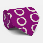 witte cirkel met paarse achtergrond stropdas (Opgerold)