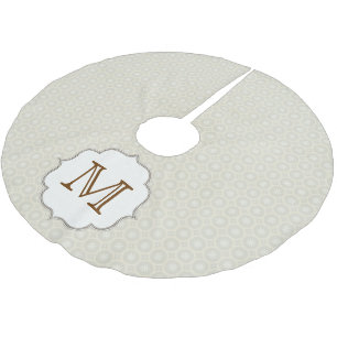 Witte Cirkel Polka Dot Monogram Initialen boomrok Kerstboom Rok