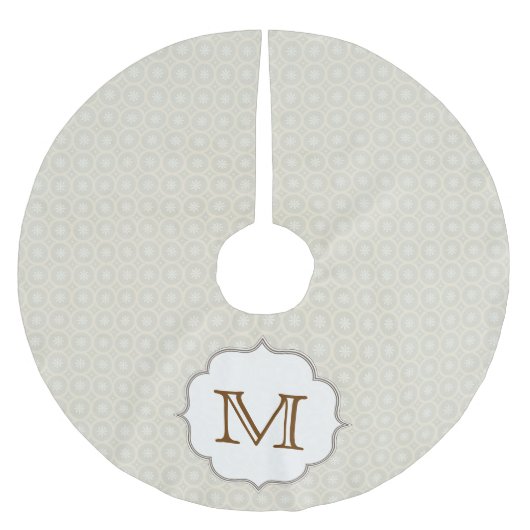 Witte Cirkel Polka Dot Monogram Initialen boomrok Kerstboom Rok (Voorkant)