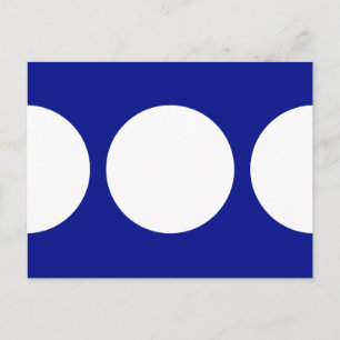 Witte cirkels op blauw Briefkaart