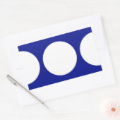 Witte cirkels op blauw rechthoekige sticker (Envelop)