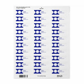 Witte cirkels op blauw retouradres label (Full Sheet)