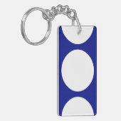 Witte cirkels op blauw sleutelhanger (Voorkant Links)