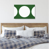 Witte cirkels op groen canvas afdruk (Insitu (Slaapkamer))