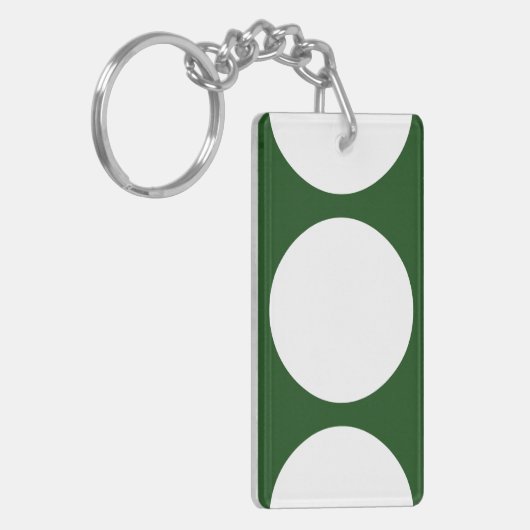Witte cirkels op groen sleutelhanger (Voorkant Links)