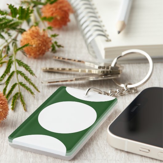 Witte cirkels op groen sleutelhanger (Voorkant Rechts)