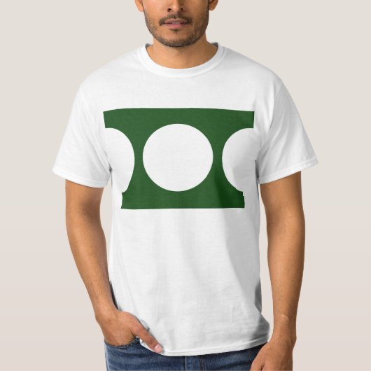 Witte cirkels op groen t-shirt (Voorkant)