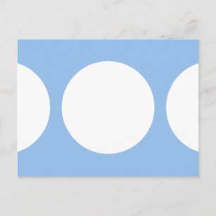 Witte cirkels op lichtblauw Briefkaart
